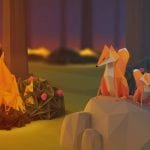 origami foxes wallpaper scaled