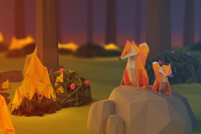 origami foxes wallpaper scaled