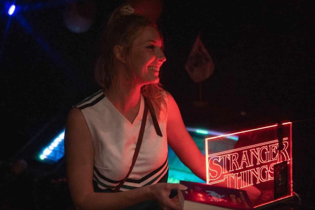 girl in halloween party stranger things thematic